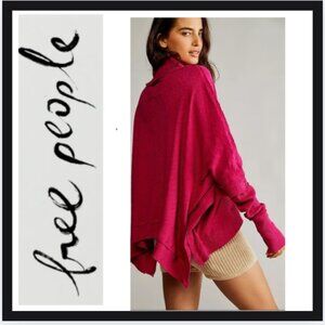 "We The Free Moon Daisy" turtleneck poncho sweater